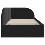 vidaXL Cadre de lit d'angle avec tête de lit Noir 80 cm x 200 cm tissu