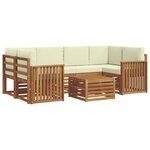 vidaXL Ensemble de canapés d'extérieur 7 pc Naturel et Crème