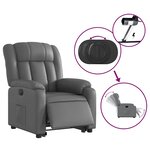vidaXL Fauteuil inclinable électrique gris similicuir