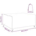 vidaXL Housse pour mobilier d'extérieur Noir 200 x 160 x 70 cm 600D