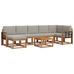 vidaXL Ensemble de canapés d'extérieur 8 pc Gris Naturel et Clair