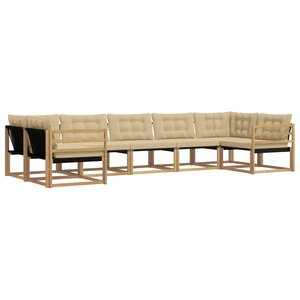 vidaXL Ensemble de canapés d'extérieur 7 pc Blanc et Beige