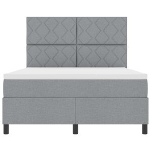 vidaXL Lit à ressorts avec matelas Gris clair 160 x 200 cm tissu