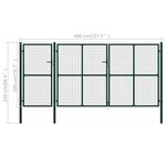 vidaXL Portail de jardin Acier 400 x 200 cm Vert
