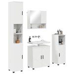 vidaXL Ensemble de mobilier de salle de bain 4 Pièces Blanc brillant