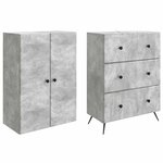 vidaXL Ensemble de Meubles 2 Pièces Gris béton 66 x 34 5 x 90 cm