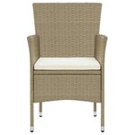 vidaXL Ensemble à manger de jardin et coussins 7 Pièces Poly rotin Beige