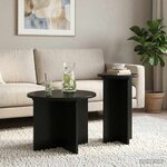 vidaXL Ensemble de tables d'appoint 2 pièces Chêne noir Ø 45 x 35 cm