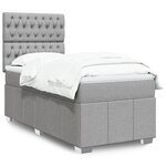 vidaXL Sommier à lattes de lit avec matelas Gris clair 100x200cm Tissu