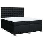 vidaXL Sommier à lattes de lit avec matelas Noir 200x200 cm Tissu