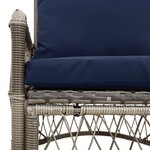 vidaXL Chaise de jardin avec coussins gris 60x70x78 cm en poly rattan