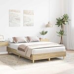 vidaXL Cadre de lit Sonoma 137 x 190 cm Bois d'ingénierie