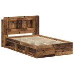 vidaXL Cadre de lit avec rangement Bois ancien 120 x 200 cm