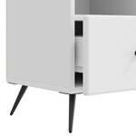 vidaXL Meuble TV Blanc brillant 102 x 34 5 x 50 cm Bois d'ingénierie