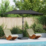 vidaXL Parasol de jardin Noir 385 x 209 x 244 cm tissu