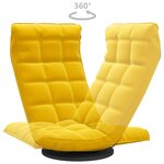 vidaXL Chaise de sol pivotante Jaune Velours