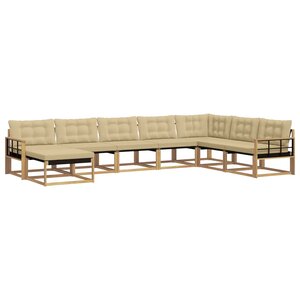 vidaXL Ensemble de canapés d'extérieur 8 pc Blanc et Beige