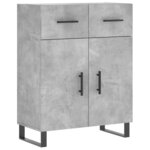 vidaXL Buffet haut Gris béton 69 5x34x180 cm Bois d'ingénierie