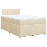vidaXL Sommier à lattes de lit avec matelas crème 120x190 cm tissu