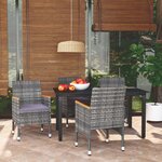 vidaXL Ensemble à manger de jardin coussins 5Pièces Résine tressée Gris
