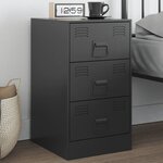 vidaXL Table de chevet noir 34 5x39x62 cm acier