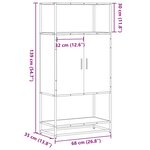 vidaXL Buffet haut chêne fumé 68x35x139 cm bois d'ingénierie métal