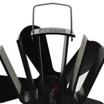 vidaXL Ventilateur de poêle alimenté par chaleur 5 pales Noir