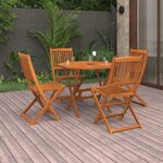 vidaXL Ensemble à manger de jardin 5 Pièces Bois d'acacia solide