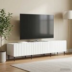 vidaXL Meuble TV Blanc 147 x 34 5 x 32 cm Bois d'ingénierie