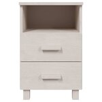 vidaXL Tables de chevet HAMAR 2 Pièces Blanc 40x35x62 cm Bois massif