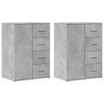 vidaXL Buffets 2 Pièces gris béton 59x39x80 cm bois d'ingénierie