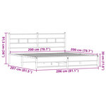 vidaXL Cadre de lit en métal sans matelas chêne marron 200x200 cm