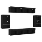 vidaXL Ensemble meuble TV 8 Pièces Chêne noir Bois d'ingénierie