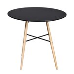 vidaXL Table de salle à manger ronde MDF Noir