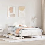 vidaXL Cadre de lit sans matelas blanc 140x190 cm bois de pin massif