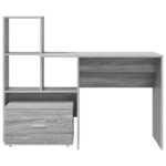vidaXL Bureau Gris Sonoma 131 5 x 50 x 106 5 cm Bois d'ingénierie