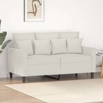vidaXL Canapé à 2 places Crème 120 cm Velours