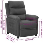 vidaXL Fauteuil inclinable Gris foncé Tissu