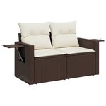 vidaXL Salon de jardin avec coussins 7 Pièces marron résine tressée