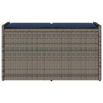 vidaXL Banc de rangement extérieur coussin gris 100 cm résine tressée