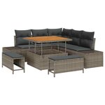 vidaXL Ensemble de canapé de jardin 8 Pièces Gris Poly rotin