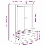 vidaXL Haut Armoire Bois Ancien 60 x 35 5 x 103 5 cm Bois d'ingénierie