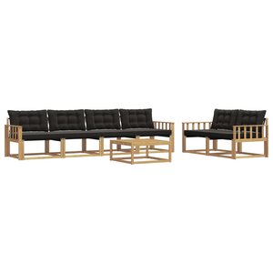 vidaXL Ensemble de canapés d'extérieur 7 pc Blanc et noir