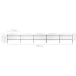 vidaXL Clôture de jardin à dessus en lance Acier (1-1 25)x8 5 m Noir