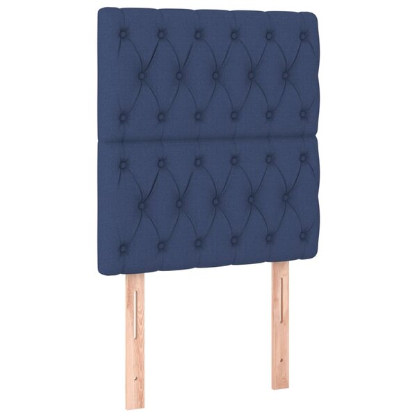 vidaXL Tête de lit Bleu 80x7x118/128 cm Tissu