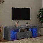 vidaXL Meuble TV avec lumières LED gris béton 120x35x40 cm