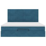 VidaXL Cadre de lit ottoman avec matelas bleu foncé 180x200 cm velours