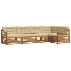 vidaXL Ensemble de canapés d'extérieur 5 pc Naturel et Beige