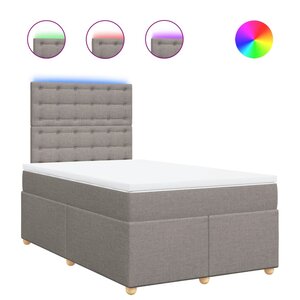 vidaXL Sommier à lattes de lit avec matelas taupe 120x190 cm tissu