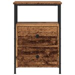 vidaXL Tables de chevet 2 Pièces vieux bois 34x35 5x50 cm bois ingénierie